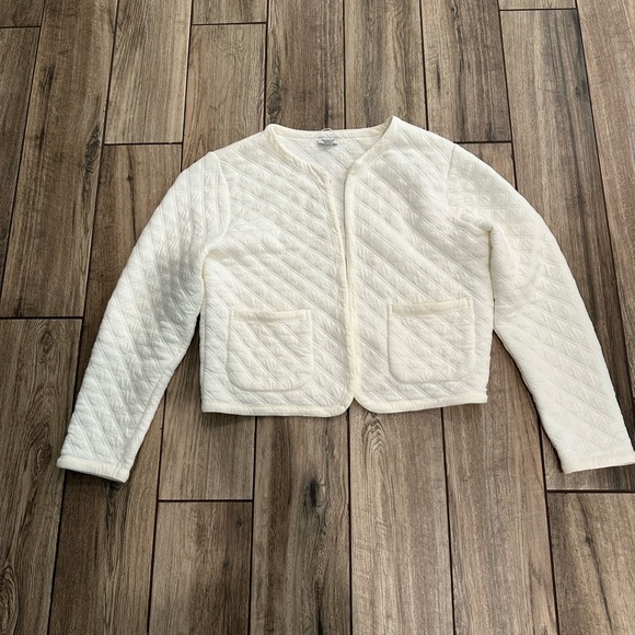 J. Crew Sweaters - J Crew White Quilted Jacket
